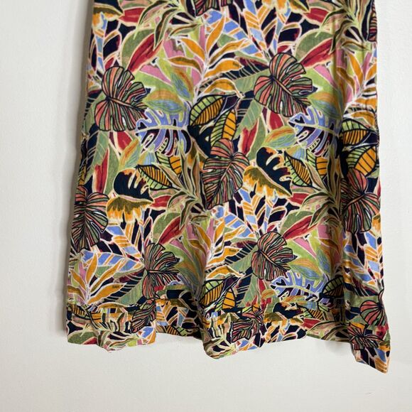 C&C California Dress Womens Medium Linen Sleeveless Tropical Floral Print Summer - Picture 3 of 11